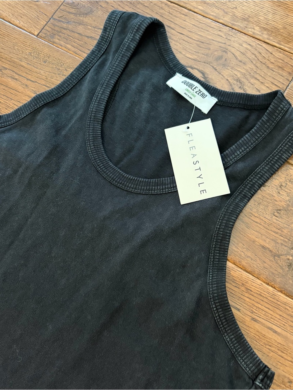 NWT Flea Style black midi sleeveless tank top t-shirt dress, size large